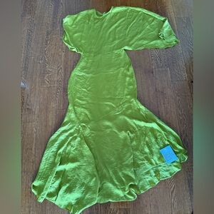 ASOS Lime Green Satin Maxi Dress